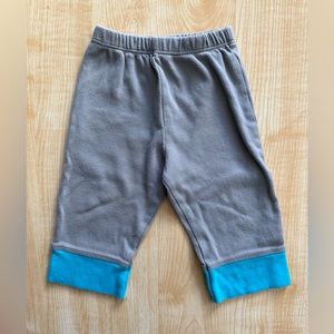 Baby Boys Gray Colorblock Pull On Stretchy Comfy Pants with Blue Trim 12 Months